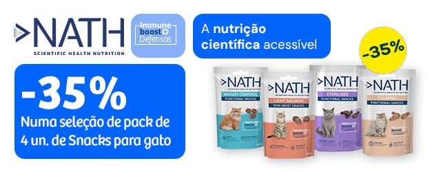Nath: 35% de desconto em packs de snacks para gato 4 un.