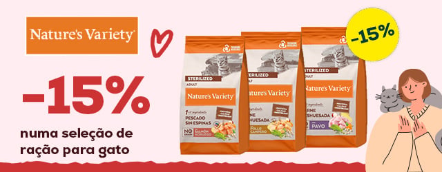 Nature's Variety: -15% numa seleção de ração para gato