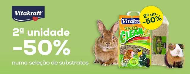 Vitakraft: -50% na 2ª unidade numa seleção de substratos para roedores
