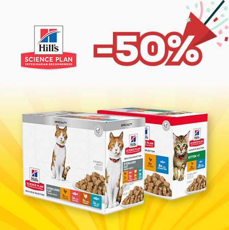 Hill's Science Plan -50% em packs de alimentação húmida para gato 48x80 ou 85g