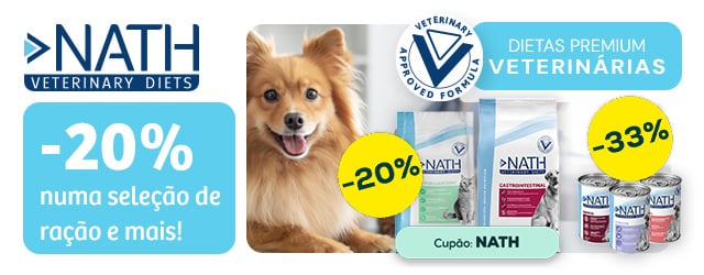 Nath Veterinary Diets: -20% numa seleção de ração, e -33% numa seleção de packs de húmidos e snacks