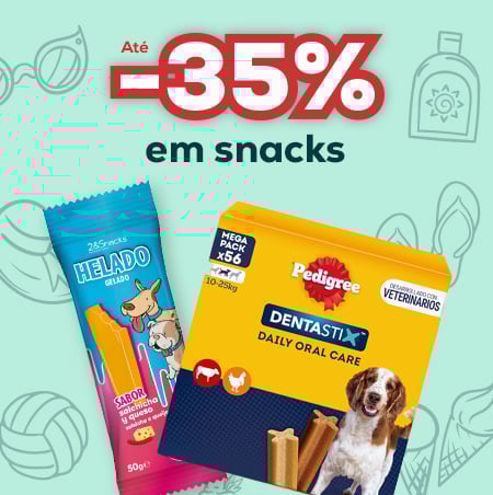 Até -33% em snacks para cão
