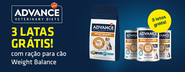 Advance Veterinary Diets: 3 latas de oferta  na compra de ração Weight Balance para cão 12 kg