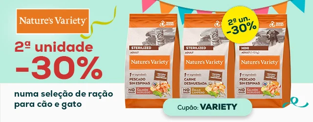 Nature's Variety: -30% na 2ª unidade numa seleção de ração para gato