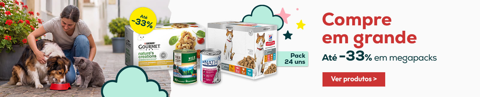 Megapacks: At&eacute; -33% numa sele&ccedil;&atilde;o de packs de alimenta&ccedil;&atilde;o h&uacute;mida