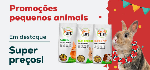 Small Life: Super preços em menu para coelhos e cobaias e em gaiolas para pássaros