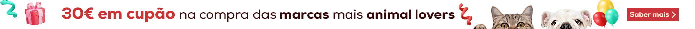 Compre as nossas marcas mais Animal Lovers e oferecemos 30€ no formato de 3 cupões de 10€ de desconto