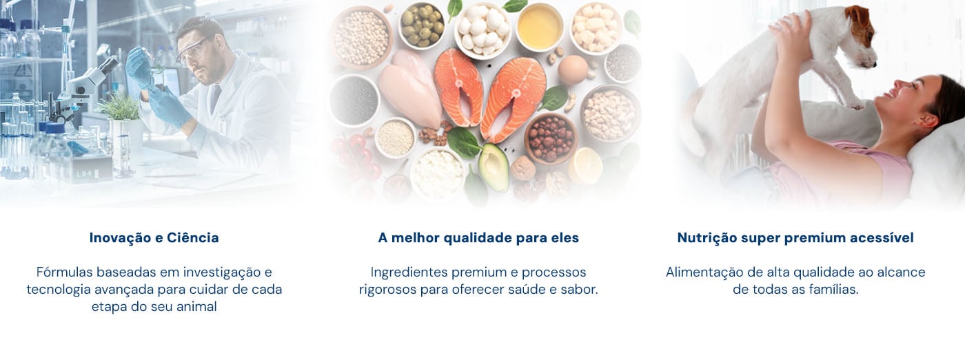 Pontos chave sobre Nath: Nutrição super premium acessível elaborada de acordo com investigações avançadas com veterinários e nutricionistas e desenvolvida com os melhores ingredientes, adaptando-se às necessidades de cada animal.
