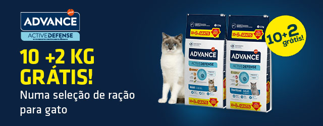 Advance: 10 + 2 kg grátis numa seleção de ração para gato
