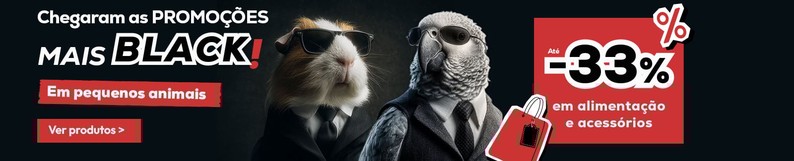 Até -33% numa seleção de acessórios para pequenos animais