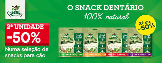 Greenies: -25% numa seleção de snacks dentários para cão