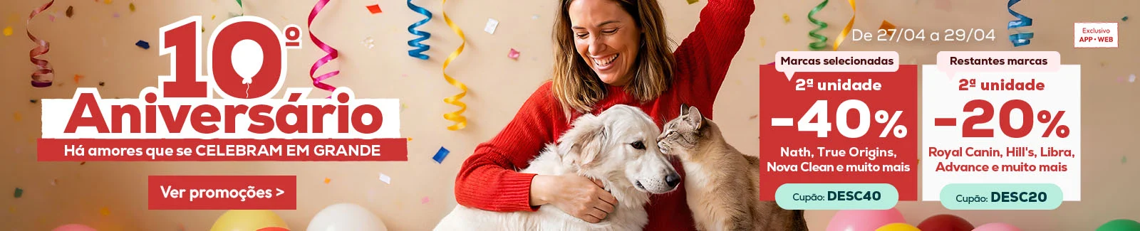 -40% de desconto na 2&ordf; unidade em marcas selecionadas e -20% de desconto na 2&ordf; unidade nas restantes marcas