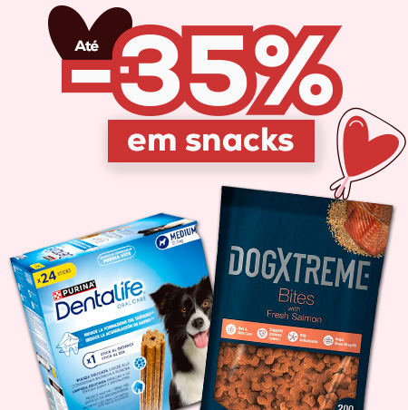 Até -35% numa seleção de snacks para cão