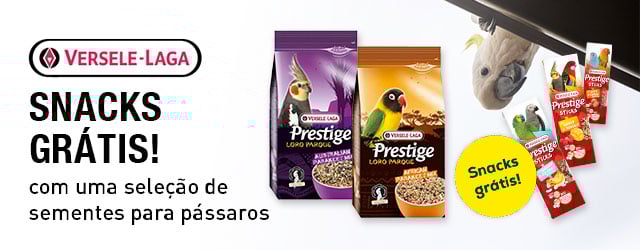 Versele Laga: Snacks grátis com seleção de ração para pássaros