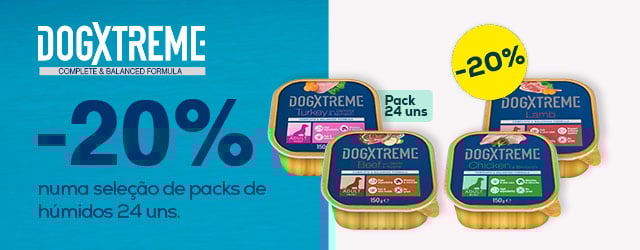 Dogxtreme: -20% numa seleção de packs de alimentação húmida (24 unid.)