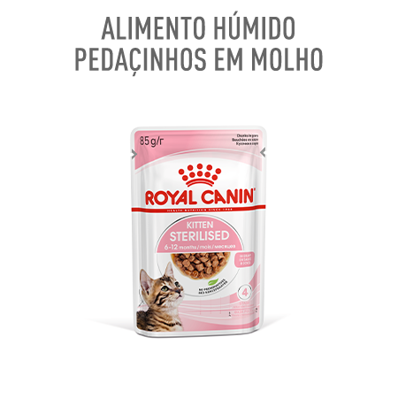 Alimentação húmida em saqueta com molho para gatinho esterilizado: Royal Canin Kitten Sterilised