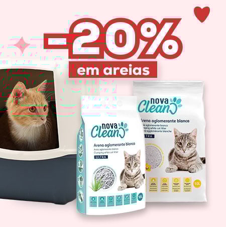 -20% numa seleção de areias para gato Nova Clean
