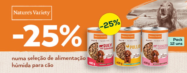 Nature's Variety: -25% em alimentação húmida para cão