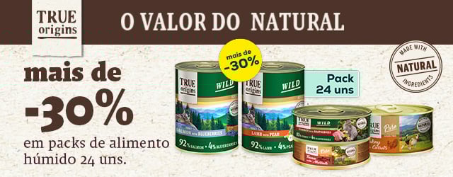 True Origins: mais de 30% de desconto em packs de alimentação húmida