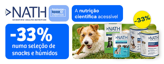 Nath: -33% numa seleção de packs de húmidos e snacks para cão