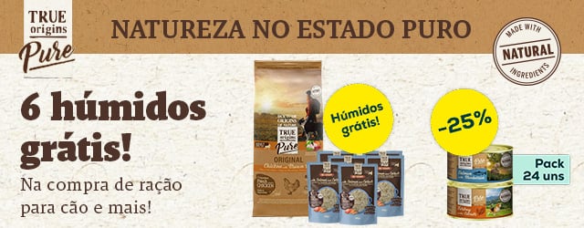 True Origins Pure: 6 saquetas de alimentação húmida de oferta na compra de uma seleção de ração para cão e -25% numa seleção de packs de alimentação húmida para cão