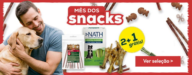 Mês dos snacks: 2+1 grátis numa seleção de snacks para cão