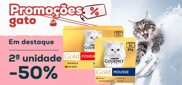 Gourmet: -50% na 2ª unidade numa seleção de alimentação húmida