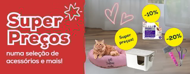 Ofertas em seleção de acessórios para gato