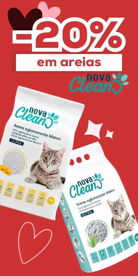 -20% numa seleção de areias para gato Nova Clean