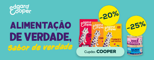 Edgard & Cooper: -20% numa seleção de ração para gato de 2 kg, -25% numa seleção de packs de húmidos para gato