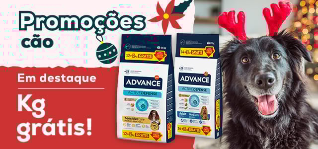 Advance: 10 + 2 kg grátis! numa seleção de ração para cão