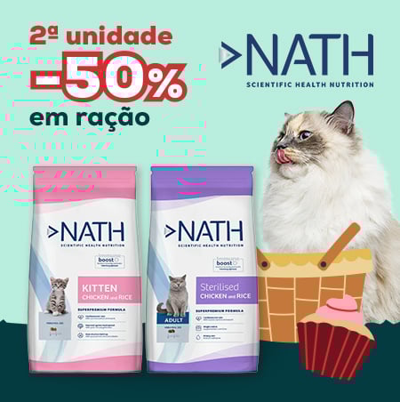 Nath: 50% na 2ªun. em seleção de ração para gato 2 kg Nath: 50% na 2ªun. em seleção de ração para gato 2 kg
