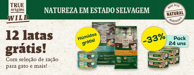 True Origins Wild: 12 packs de comida húmida de oferta com uma seleção de ração para gato e 33% de desconto numa seleção de packs de comida húmida para gato