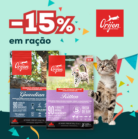 Orijen: Até -15% numa seleção de ração para gato