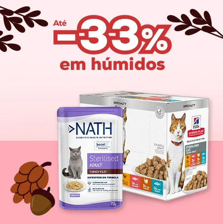 Até 33% de desconto em alimentação húmida para gato