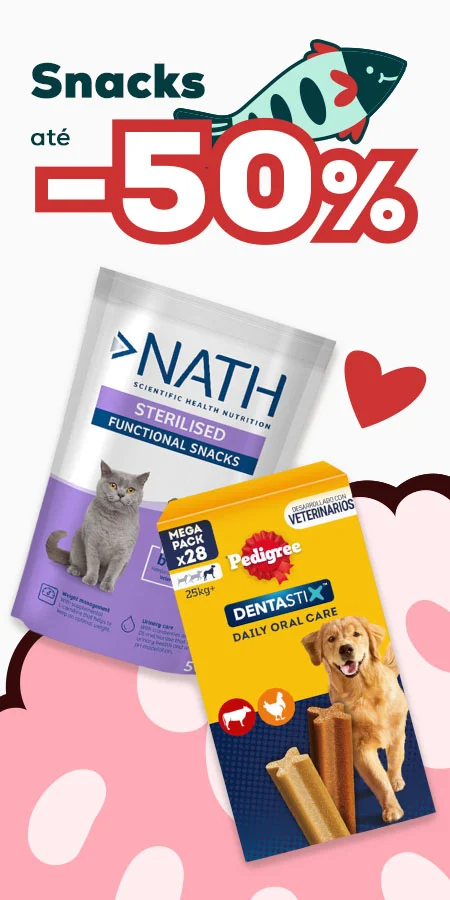 Até -50% em snacks