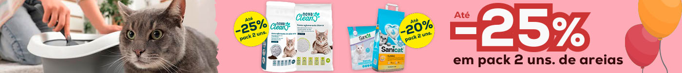 Até -25% em packs de areias 2 uns