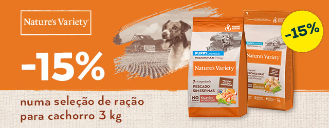 Nature's Variety Cachorro: -30% na 2.ª unidade numa seleção de rações