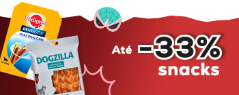 Até -33% em snacks para cão