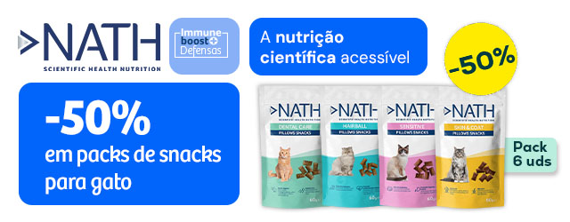 Nath: -50% numa seleção de packs de snacks para gato