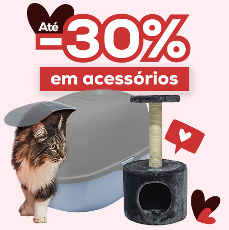Até -30% numa seleção de acessórios para gato