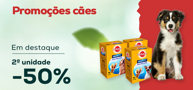 2ª unidade 50% numa seleção de snacks Dentastix 28 un