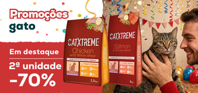 Catxtreme: -70% na 2ª unidade em ração 2,5 kg