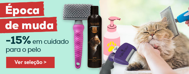 -15% numa seleção de acessórios para muda de pelo para gato