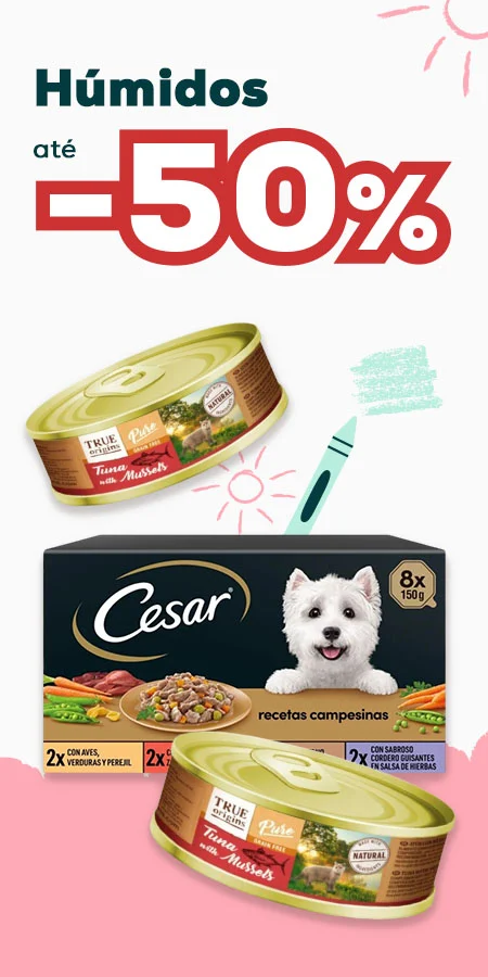 Até -50% em alimentação húmida