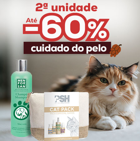 Até 60% de desconto na 2.ª unidade em cuidado do pelo