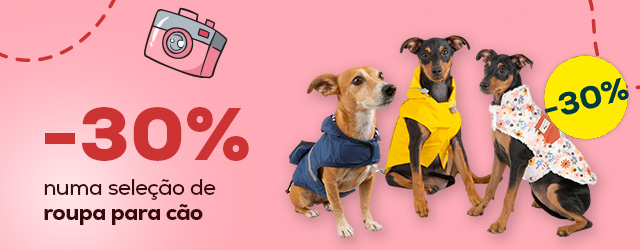 Últimas Unidades! -30% numa seleção de roupas para cão