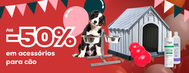Até 50% em seleção de acessórios para cão