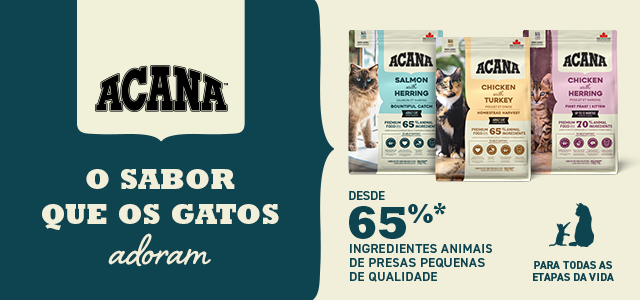 Acana Cat. O sabor que todos os gatos adoram.