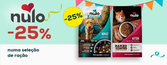 Nulo: -25% numa seleção de ração para cão e gato